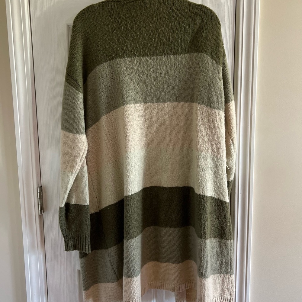 Open-Front Multi-Green Cardigan (J11) - Picture 5 of 7